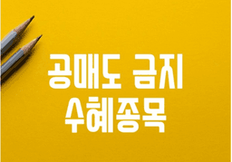 공매도 전면 금지 수혜 종목 (공매도잔고 순위)