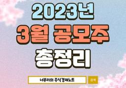2023년 3월 공모주 일정 및 청약정보 정리(금양그린파워, 틸론, 지아이이노베이션 등)
