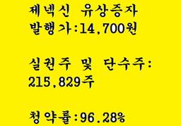 제넥신 실권주 일반공모 유상증자