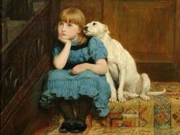 골난 소녀의 어깨에 기댄 반려견…“최고의 그림” 찬사 받은 이유는