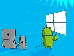 안드로이드와 <strong>윈도우 10</strong>의 동행.