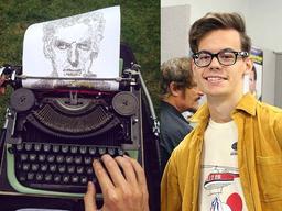 [서소문사진관] 구식 타자기로 그림 그리는 청년, "낡은 것으로 새 것 창조하는 것 즐거워"