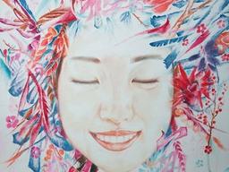 캔버스에 립스틱 바르는 남자