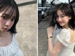 ‘중단발’ 카리나, 연한 화장에도 인형같은 이목구비... 청순미 대폭발